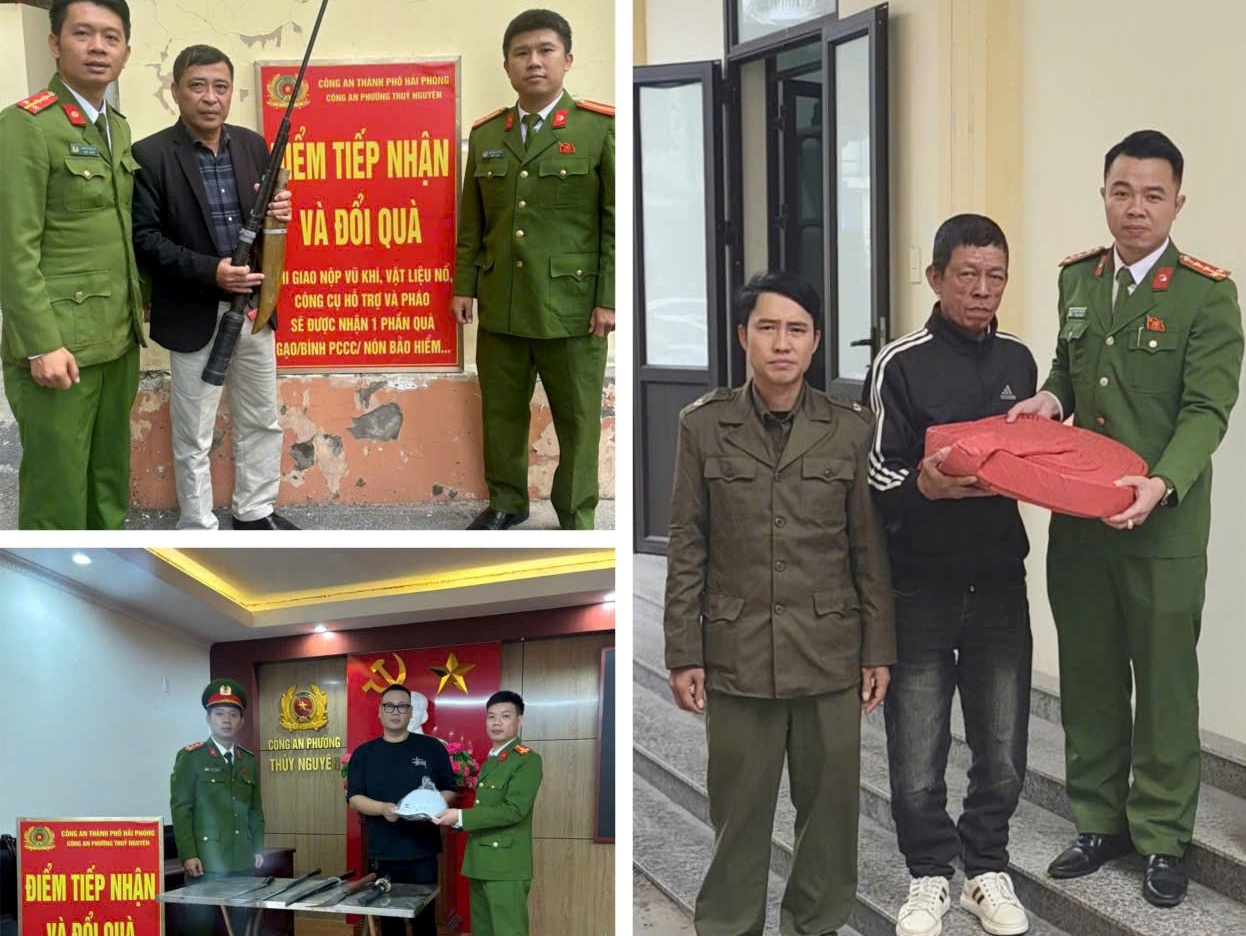 Công an phường Thuỷ Nguyên: Vận động thu hồi 01 khẩu súng và 06 kg pháo